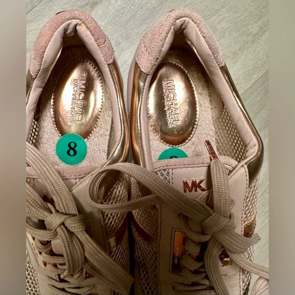 Michael Kors Maggie Trainer Pink Blush Rose Gold Size 8M - Picture 4 of 9